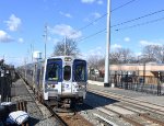 LIRR Train # 6612, with an M9 Set approaching heading to Huntington where it will connect to the diesel version of Train # 6612 to Port Jefferson